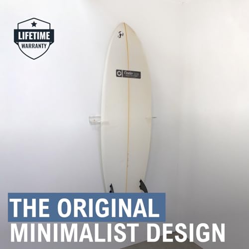 Vertical Surfboard Wall Mount Rack - Clear Acrylic Floating Storage Holder