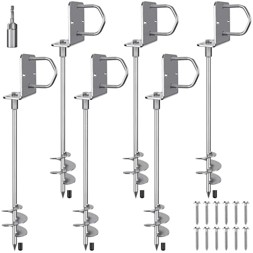 30-Inch Heavy Duty Ground Anchors Kit - 6 Pack for Outdoor Stability