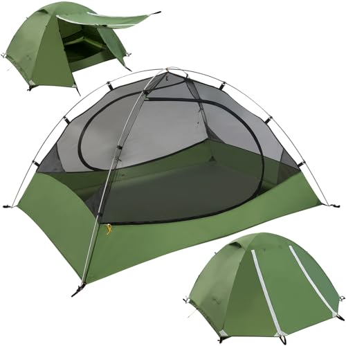 Green 4-Person Lightweight Backpacking Tent for Camping & Hiking
