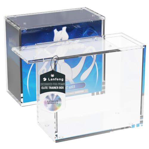 Laumffon 3 Pack Elite Trainer Box Acrylic Display Cases with Magnetic Sliding Lid - 5mm Thick