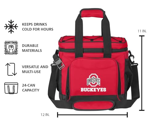 Ohio State Buckeyes NCAA 24 Can Cooler - Leak-Proof, Collapsible, Portable