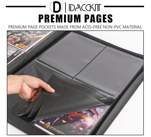 D DACCKIT Premium Comic Binder - Holds 96 Comics, Classic Black