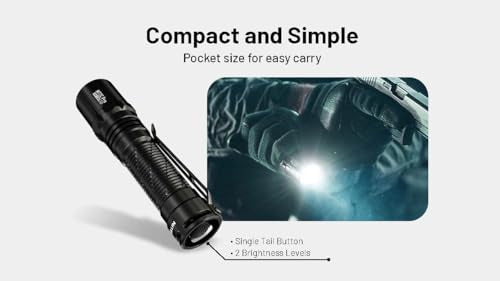LED EDC Flashlight 1800 Lumens USB-C Rechargeable Lightweight Waterproof