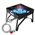 High Pressure Propane Burner Gas Cooker 200,000 BTU Outdoor Grill with Regulator & Steel Hose