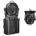 Brightpik Black Portable Misting Fan with 6L Bucket, 20,000mAh Battery, Stepless Speed, Timer & Rotating Hook