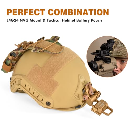 Gexmil Night Vision Goggles Mount for PVS15/18 & Helmet Battery Pouch - Gold