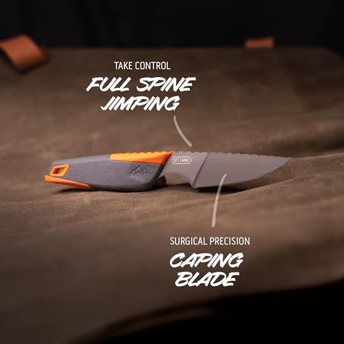 Outdoor Edge Vantex 4-Piece Hunting Knife Set with Sharpener - Field Dressing Kit for Elk & Deer