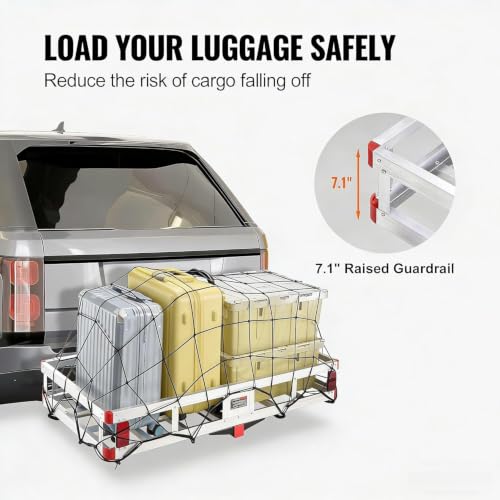 Aluminum Hitch Cargo Carrier 500 lb Capacity No Ramp Lightweight SUV Pickup