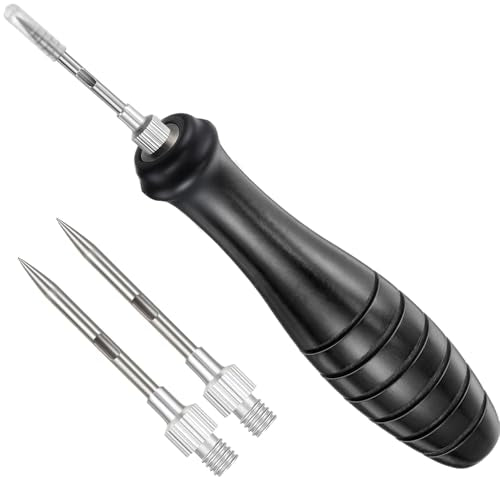 Fish Venting Tool Kit with Black Handle and Stainless Steel Needles for Deep Sea Fish Relief - Saltwater Fishing Accessories