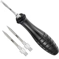Fish Venting Tool Kit with Black Handle and Stainless Steel Needles for Deep Sea Fish Relief - Saltwater Fishing Accessories