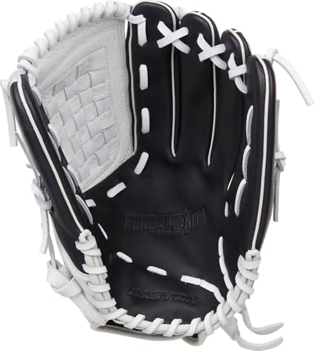 Fastpitch Softball Glove 12.5 Inch Outfield Right Hand Throw Black White Mint Basket Web
