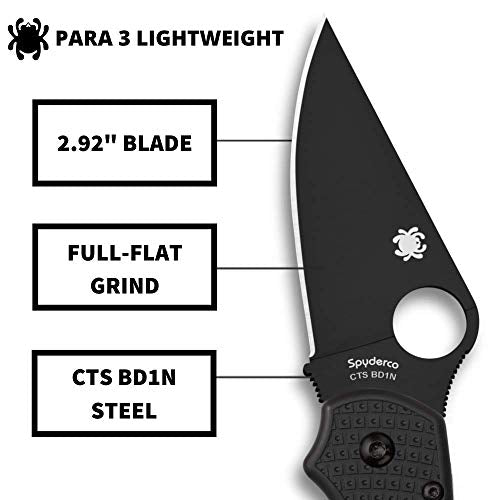 Spyderco Para 3 Lightweight Folding Pocket Knife, PlainEdge – Compact EDC