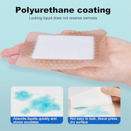 8Pcs Waterproof Silicone Foam Dressings 4x4 Inch for Wound Care - Bed Sore Patches