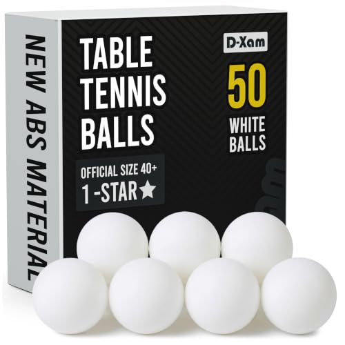 White 50 Pack Professional ABS Table Tennis Balls - 1 & 3 Star Bulk