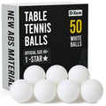 White 50 Pack Professional ABS Table Tennis Balls - 1 & 3 Star Bulk