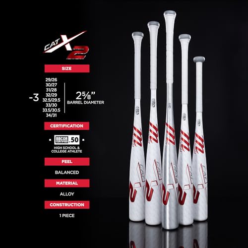 Marucci CATX2 BBCOR Baseball Bat 32/29 -3 Drop Balanced Power Hitter