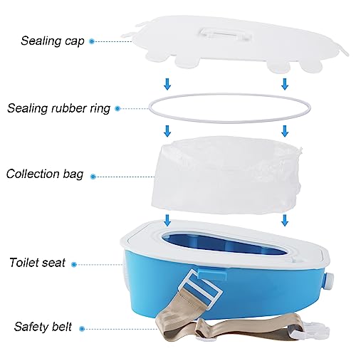 YQJ Blue Portable Car Toilet Emergency Urinal for Camping Travel & Traffic Jam