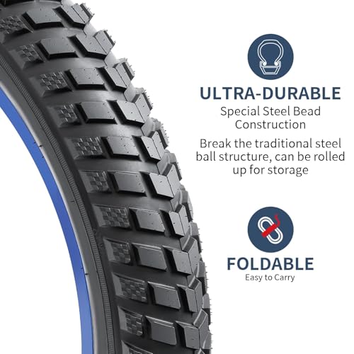2 Pack 24x3.0 Fat E-Bike Tires - Off-Road Mountain & All-Terrain Bike Tyres