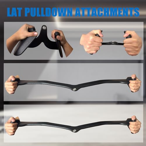 BLUSLM LAT Pulldown Bar Attachments Style 03 - V-Shaped Cable Machine Handle for Back & Triceps