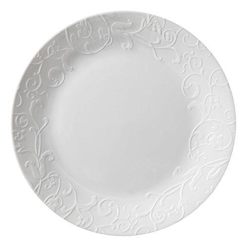 Corelle Embossed Bella Faenza 10.25-inch Dinner Plate Set of 8 – Elegant, Durable Tableware