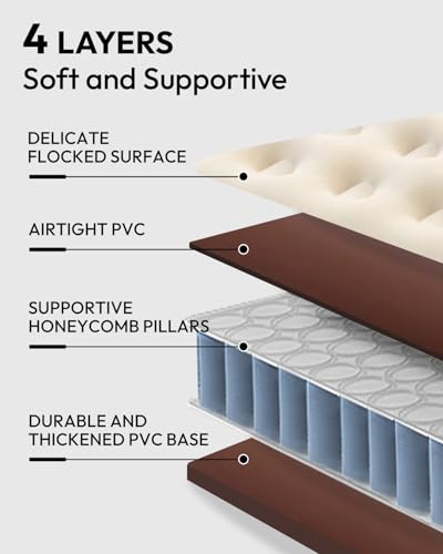 King Air Mattress with Built-in Pump - Japanese Khaki, Compact King Size