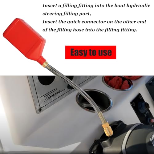 Boat Hydraulic Steering Bleed Kit with Filler & Tee Hoses for Seastar System