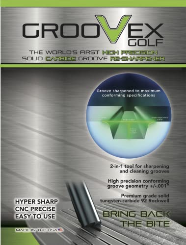 GrooVex Golf Groove Sharpener - High Precision Carbide Tool for Conforming Groove Geometry