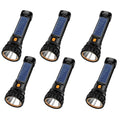 E-SHIDAI 6-Pack Black Solar Rechargeable LED Flashlights 1000 Lumens, Emergency Power Bank