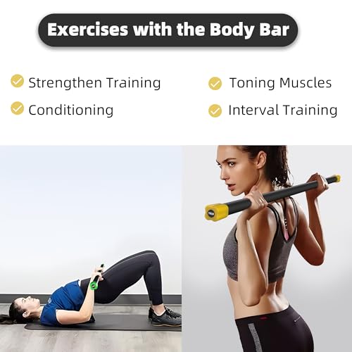 Weighted Bar Set of 3: 5/10/15 LBS Total Body Workout Equipment with Padded Grip