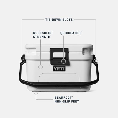 YETI Roadie 8 Hard Cooler - Rescue Red Portable Insulated Ice Chest