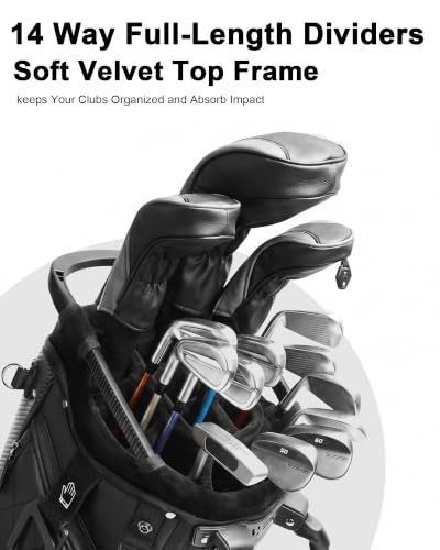 Findway 14-Way Golf Stand Bag with Full-Length Dividers, Waterproof & Lightweight
