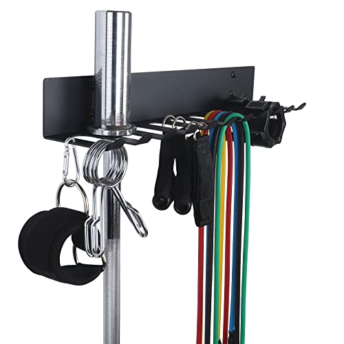 Gym Storage Rack with 11 Prongs Wall Mount for Resistance Bands & Equipment