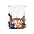 Las Vegas Shot Glass with Landmarks - 2 Ounces, 3D Wrap Landmarks