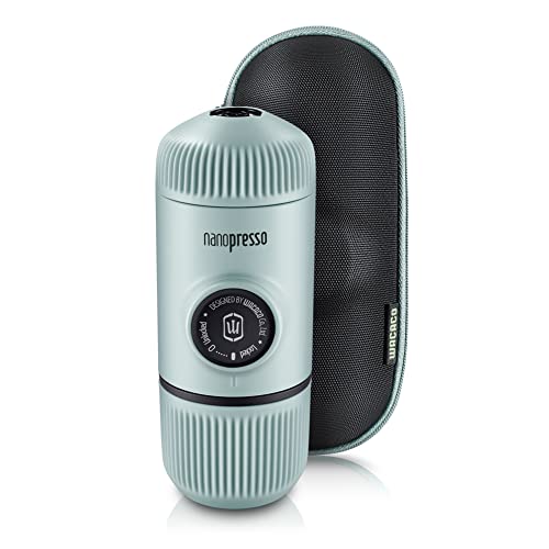 Portable Espresso Maker with Protective Case - WACACO Nanopresso Arctic Blue
