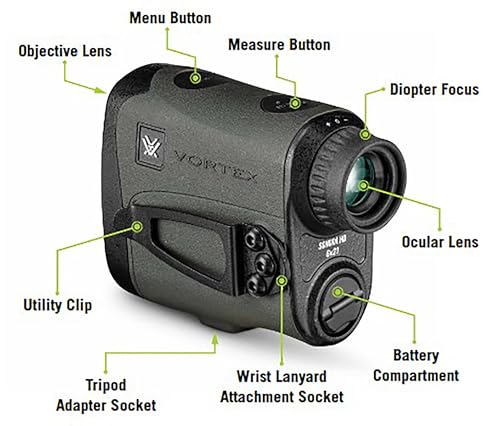 Vortex Sonora HD 1800 Laser Rangefinder with 6x Magnification, Waterproof
