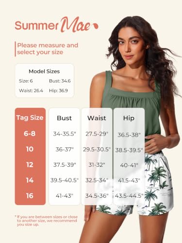 Summer Mae Women's Tankini Swimsuit with Tummy Control for Summer Beach