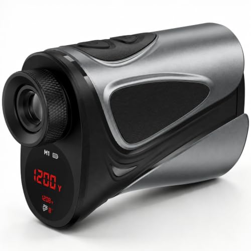 Vetance Silver Golf Rangefinder 1200 Yards Slope, Flag-Lock, Touchscreen