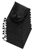 Black Nylon Drawstring Pouches 7x9 Inches - 12 Pack Travel & Storage Bags