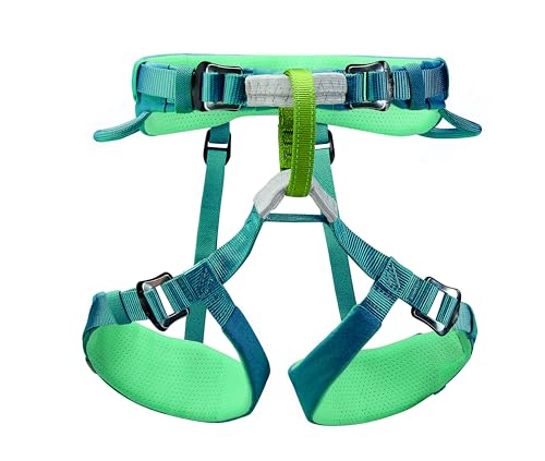 PETZL MACCHU Kids' Climbing Harness Atlantic Blue Adjustable Child Safety Gear