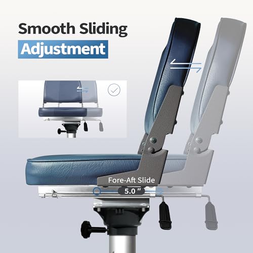 MANUMARINE Aluminum Boat Seat Slider 5x5 Inch Universal Fit for Marine Helm & Deck Seats