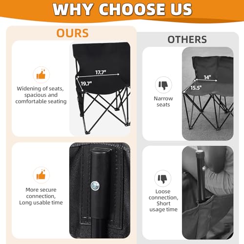 G GOOD GAIN Portable Soccer Bench 4 Seats Black - Foldable, No Assembly