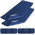 Navy Camping Cot Mattress Topper 75x30 Inch Foam Quilted Pad Pack of 2