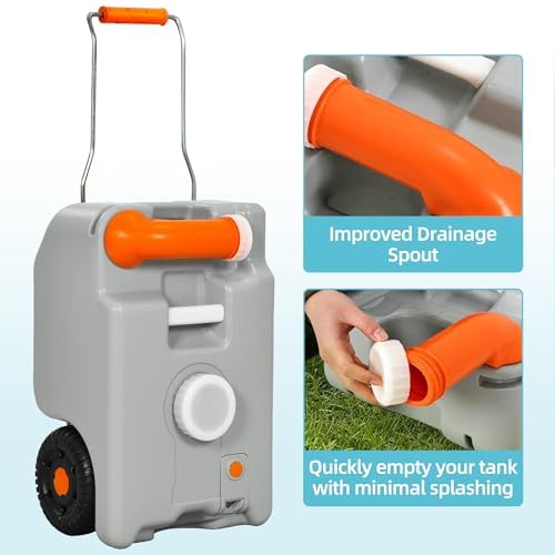 YITAMOTOR 25L Portable Water Storage Tank with Handle & Spout for RV Camping Outdoor