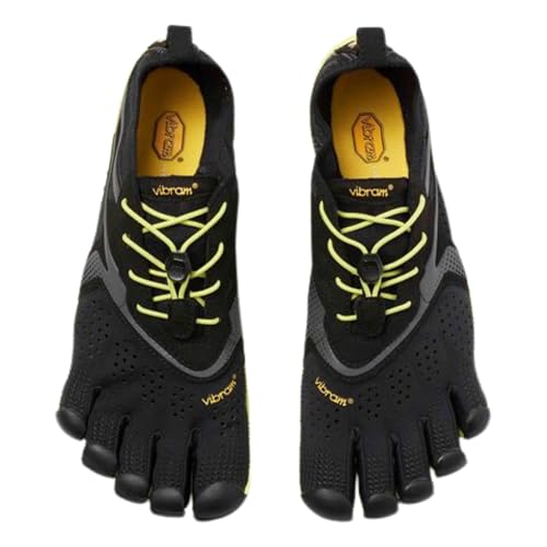 Vibram Men's FiveFingers V-Run Barefoot Road Running Shoes - Black/Yellow 14-15