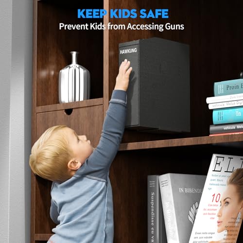 Biometric Gun Safe for Handgun with Passcode Key - Nightstand Safe, Quick Access