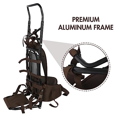 Timber Ridge Aluminum Frame Hiking Backpack - Lightweight & Foldable for Camping & Travel