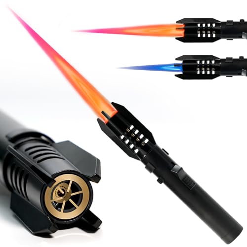 Butane Torch Lighter with Jet Flame, Refillable Cooking Torch for Grilling & Camping - Gifts for Men