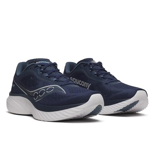 Men's Saucony Kinvara 15 Running Shoes - Navy Silver, Size 12