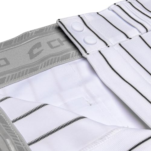 Champro Men's Triple Crown 2.0 Open Bottom Baseball Pants - Medium White & Black