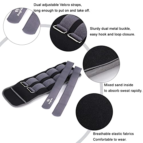 Ankle Weights for Women Men 7.5 lb Pair Grey - Resistance & Physical Therapy